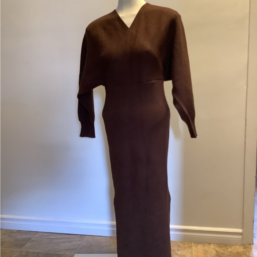 Fashion Nova Chocolate Long Sleeve Dress